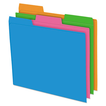 Pendaflex® Glow Poly File Folders, 1-3-cut Tabs, Letter Size, Assorted, 12-pack freeshipping - TVN Wholesale